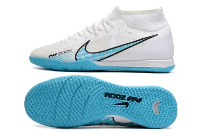 Nike Air Zoom Mercurial Superfly 9 Academy IC - White/Aqua Blue/Sky Blue