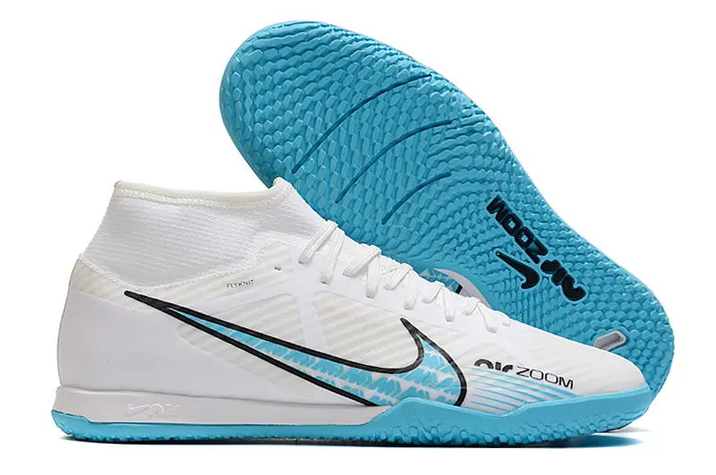 Nike Air Zoom Mercurial Superfly 9 Academy IC - White/Aqua Blue/Sky Blue