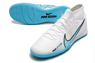 Nike Air Zoom Mercurial Superfly 9 Academy IC - White/Aqua Blue/Sky Blue