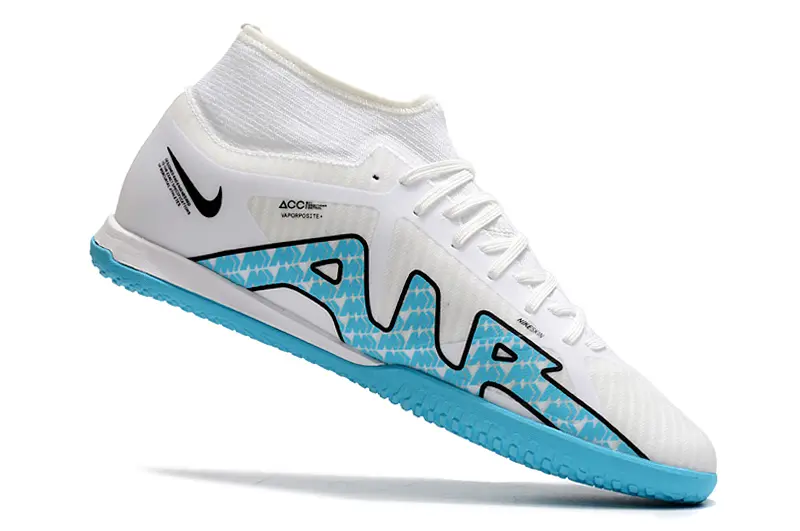 Nike Air Zoom Mercurial Superfly 9 Academy IC - White/Aqua Blue/Sky Blue