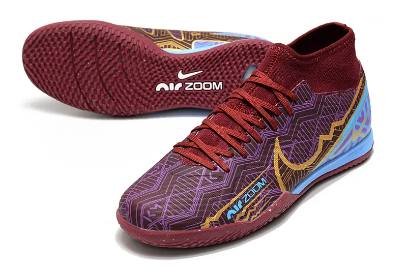 Nike Air Zoom Mercurial Superfly 9 Academy IC - Maroon/Deep Burgundy/Electric Blue