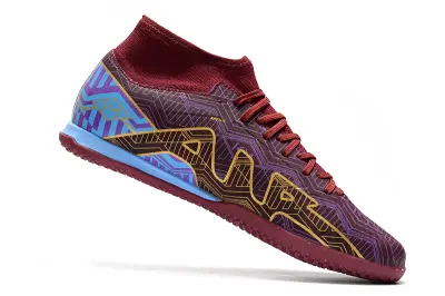Nike Air Zoom Mercurial Superfly 9 Academy IC - Maroon/Deep Burgundy/Electric Blue