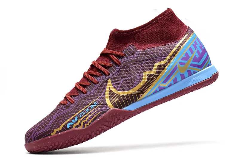 Nike Air Zoom Mercurial Superfly 9 Academy IC - Maroon/Deep Burgundy/Electric Blue