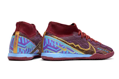 Nike Air Zoom Mercurial Superfly 9 Academy IC - Maroon/Deep Burgundy/Electric Blue