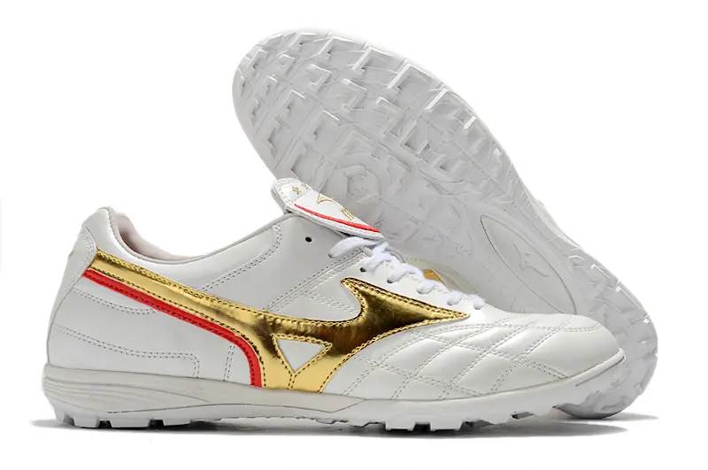 Mizuno Morelia Sala Classic TF - White/Metallic Gold/Crimson Red
