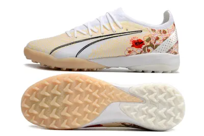 Puma Ultra Ultimate TF - White/Soft Yellow/Floral Red