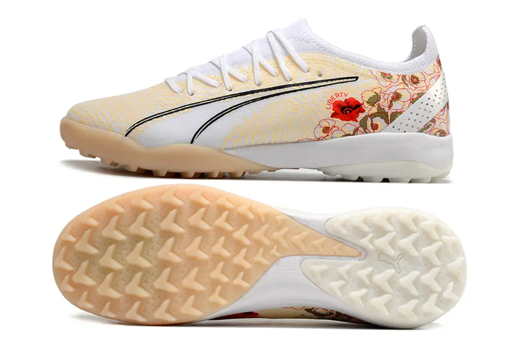 Puma Ultra Ultimate TF - White/Soft Yellow/Floral Red