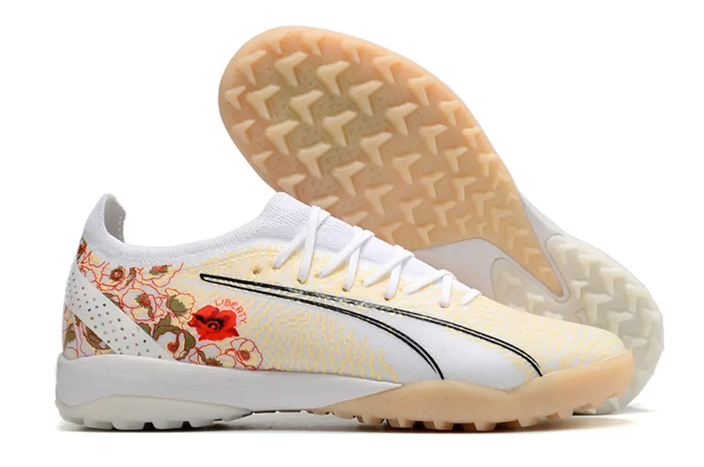 Puma Ultra Ultimate TF - White/Soft Yellow/Floral Red