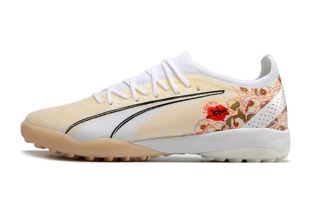 Puma Ultra Ultimate TF - White/Soft Yellow/Floral Red