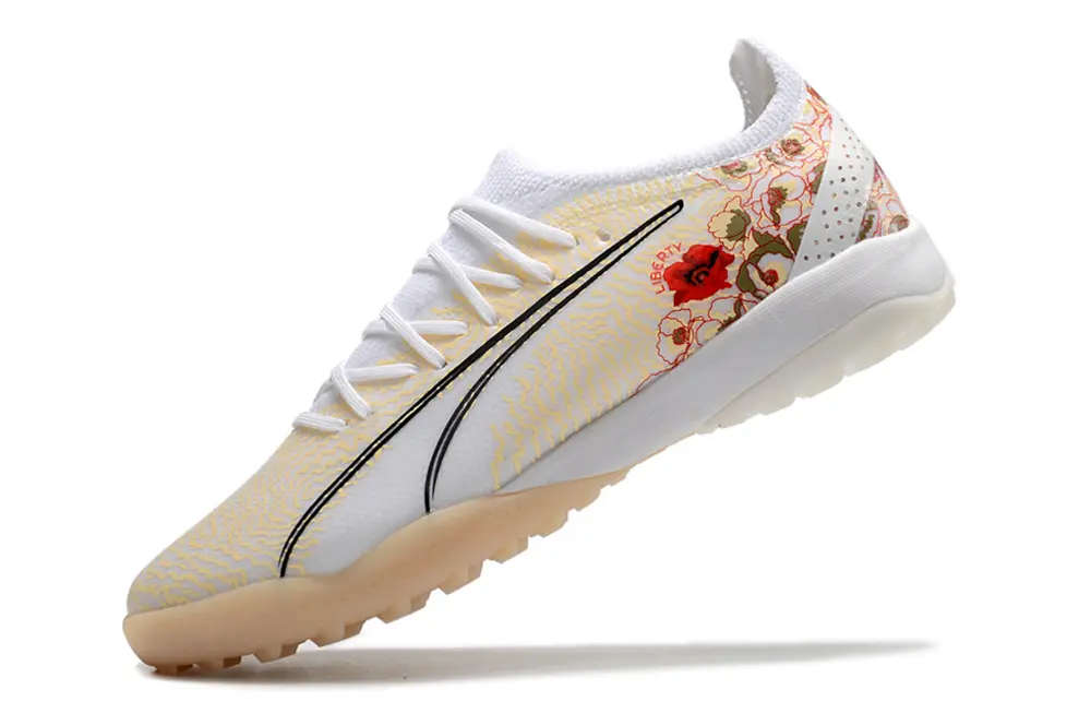Puma Ultra Ultimate TF - White/Soft Yellow/Floral Red