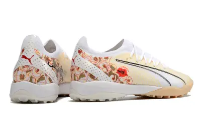 Puma Ultra Ultimate TF - White/Soft Yellow/Floral Red