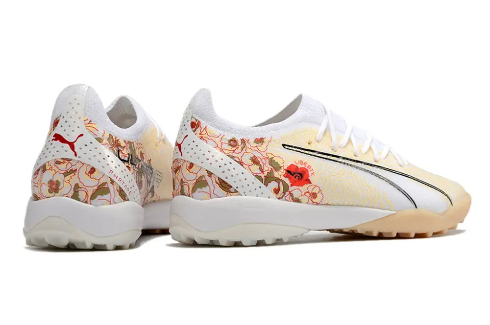 Puma Ultra Ultimate TF - White/Soft Yellow/Floral Red