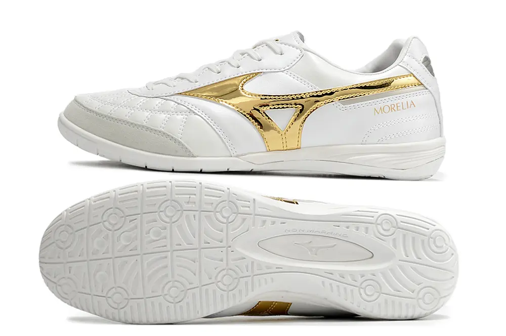 Mizuno Morelia Sala Japan IC - White/Golden Highlights/Soft Gray