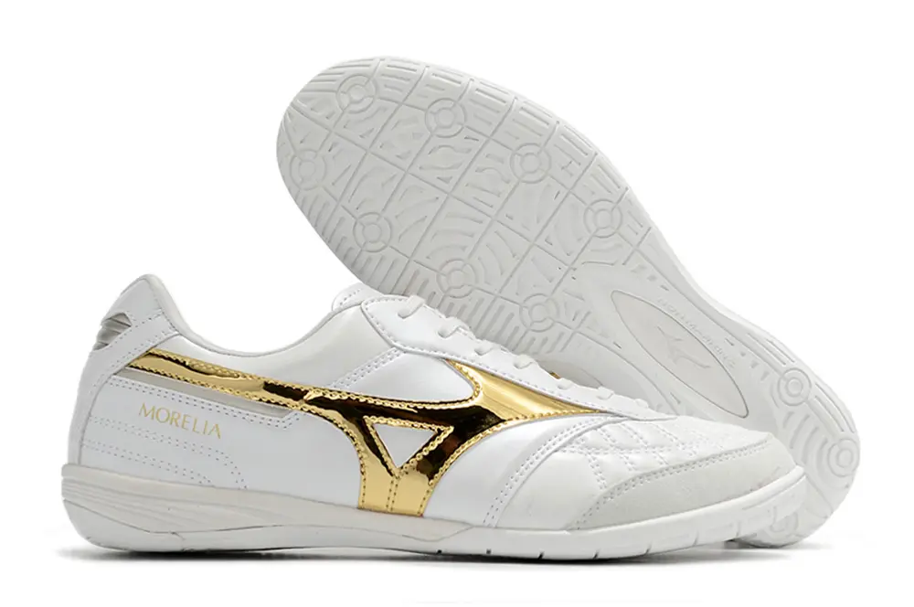Mizuno Morelia Sala Japan IC - White/Golden Highlights/Soft Gray