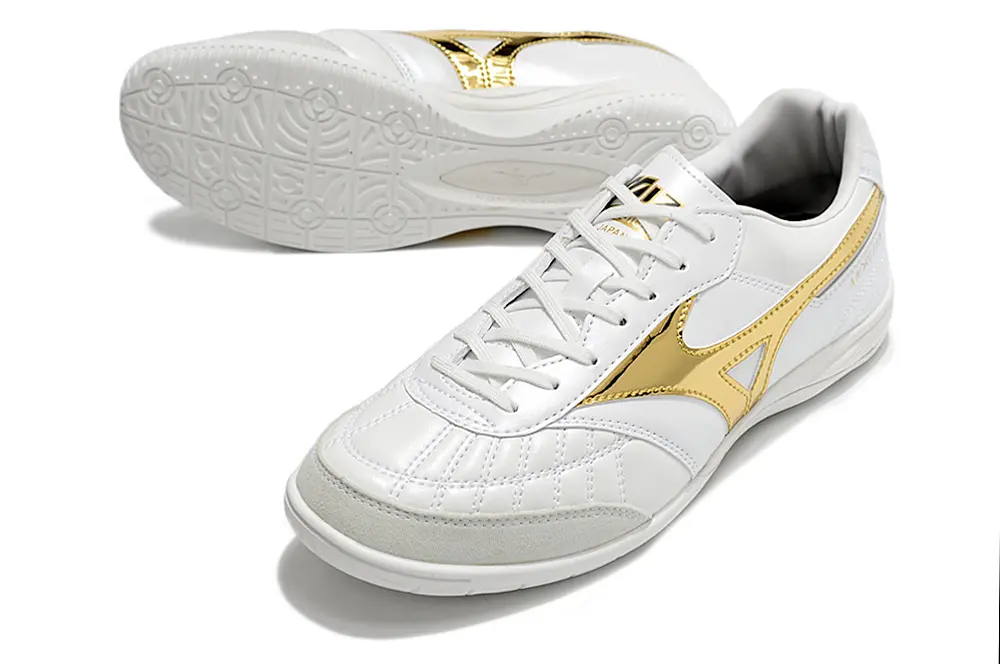 Mizuno Morelia Sala Japan IC - White/Golden Highlights/Soft Gray