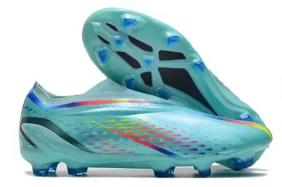 Adidas X Speedportal+ Laceless FG - Aqua/Vibrant Aqua/Neon Splash