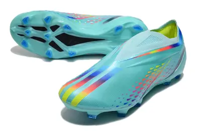Adidas X Speedportal+ Laceless FG - Aqua/Vibrant Aqua/Neon Splash