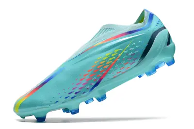 Adidas X Speedportal+ Laceless FG - Aqua/Vibrant Aqua/Neon Splash