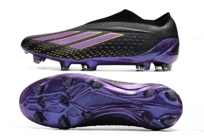 Adidas X Speedportal+ Laceless FG - Black/Electric Purple/Golden Yellow