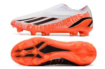 Adidas X Speedportal+ Laceless FG - White/Vibrant Orange/Black