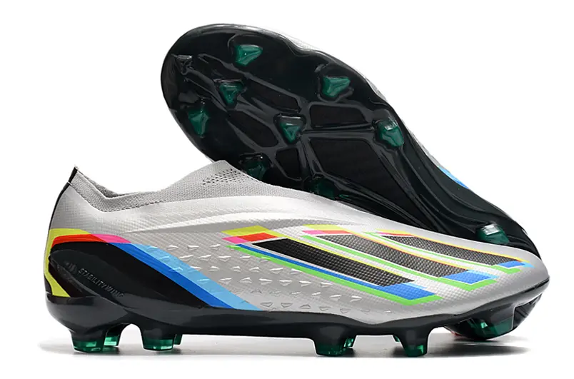 Adidas X Speedportal+ Laceless FG - Gray/Electric Blue/Neon Red