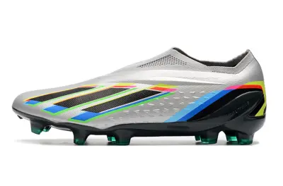Adidas X Speedportal+ Laceless FG - Gray/Electric Blue/Neon Red