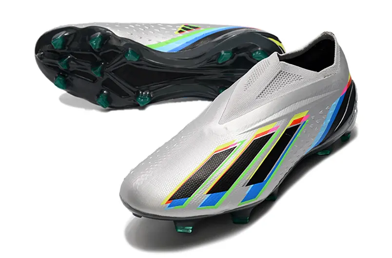 Adidas X Speedportal+ Laceless FG - Gray/Electric Blue/Neon Red