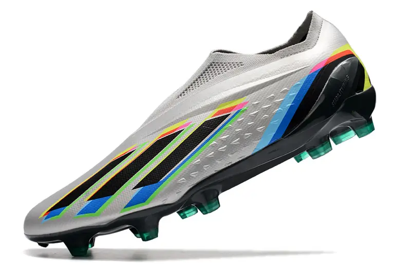 Adidas X Speedportal+ Laceless FG - Gray/Electric Blue/Neon Red