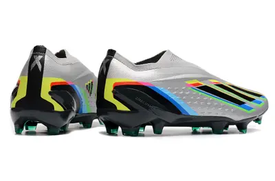 Adidas X Speedportal+ Laceless FG - Gray/Electric Blue/Neon Red