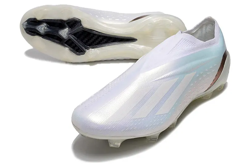 Adidas X Speedportal+ Laceless FG - White/Iridescent Pearl/Black Carbon