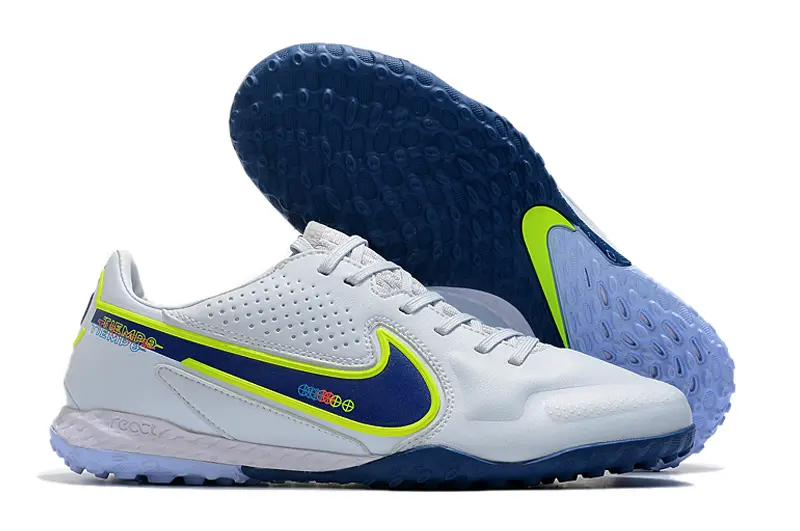 Nike Tiempo Legend 9 Pro TF - White/Luminous Yellow/Navy Blue