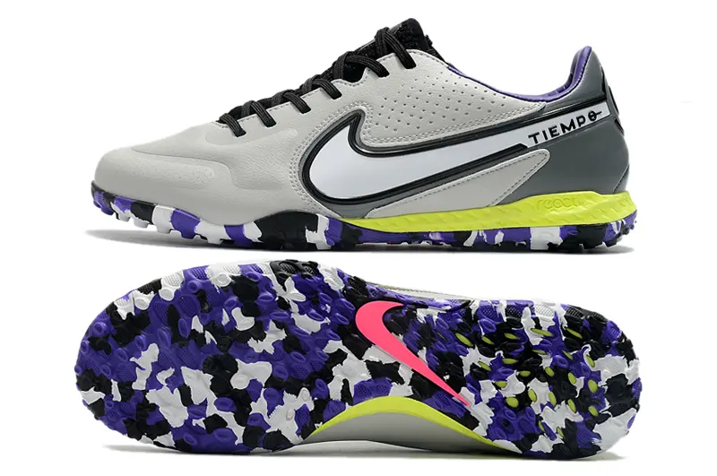 Nike Tiempo Legend 9 Pro TF - Gray/Vibrant Purple/Neon Yellow