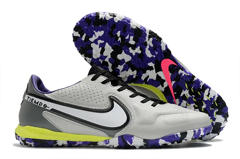 Nike Tiempo Legend 9 Pro TF - Gray/Vibrant Purple/Neon Yellow