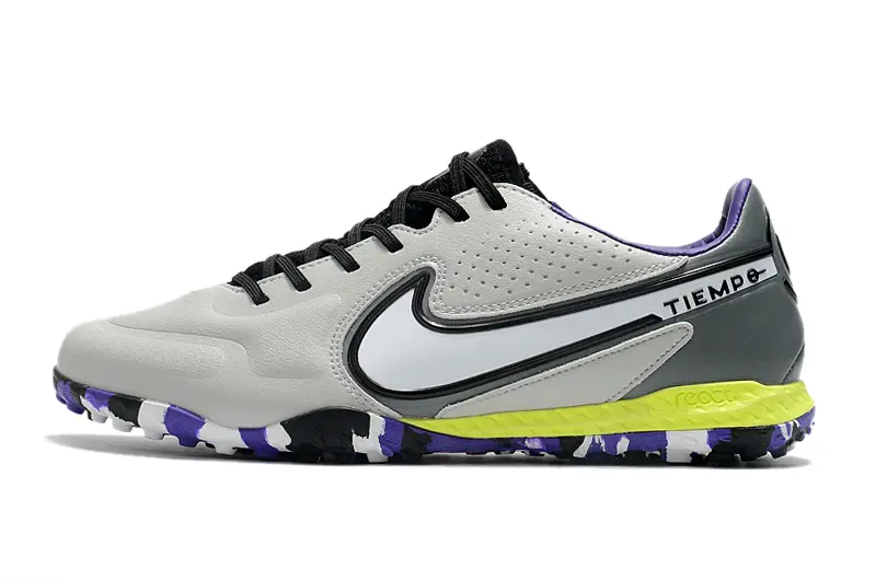 Nike Tiempo Legend 9 Pro TF - Gray/Vibrant Purple/Neon Yellow
