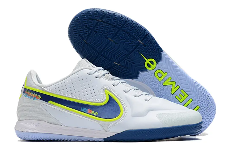 Nike Tiempo Legend 9 Pro IC - White/Electric Blue/Luminous Yellow