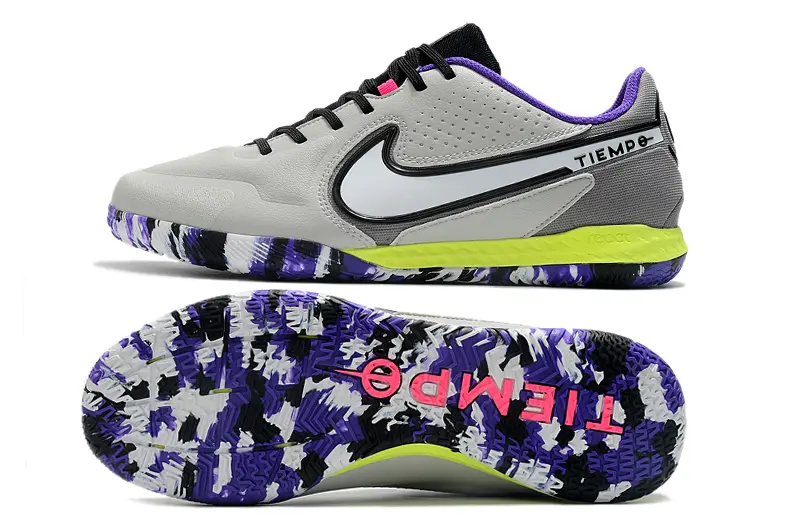 Nike Tiempo Legend 9 Pro IC - Grey/Vivid Purple/Lime Yellow