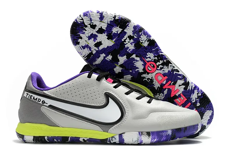 Nike Tiempo Legend 9 Pro IC - Grey/Vivid Purple/Lime Yellow