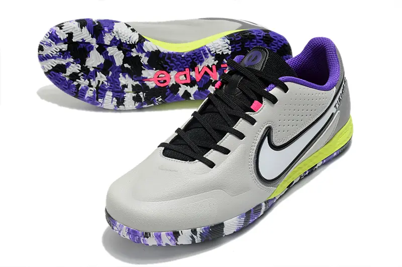 Nike Tiempo Legend 9 Pro IC - Grey/Vivid Purple/Lime Yellow