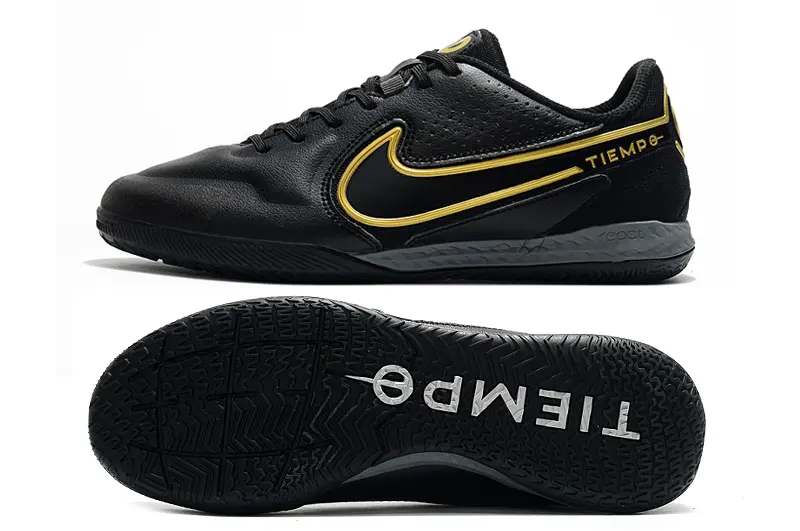 Nike Tiempo Legend 9 Pro IC - Black/Gold Accent/Charcoal Sole