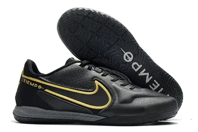 Nike Tiempo Legend 9 Pro IC - Black/Gold Accent/Charcoal Sole