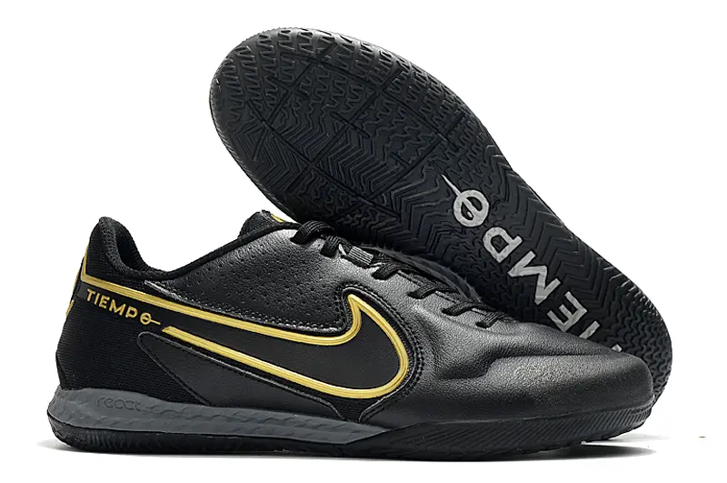 Nike Tiempo Legend 9 Pro IC - Black/Gold Accent/Charcoal Sole