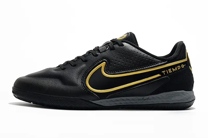 Nike Tiempo Legend 9 Pro IC - Black/Gold Accent/Charcoal Sole