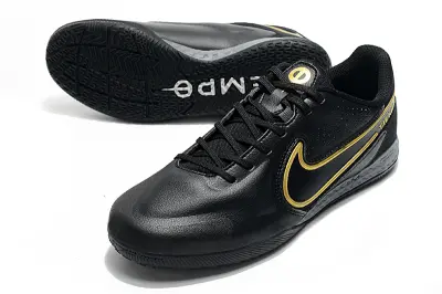 Nike Tiempo Legend 9 Pro IC - Black/Gold Accent/Charcoal Sole