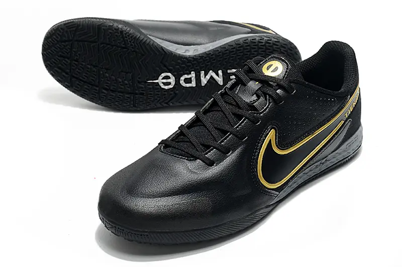 Nike Tiempo Legend 9 Pro IC - Black/Gold Accent/Charcoal Sole