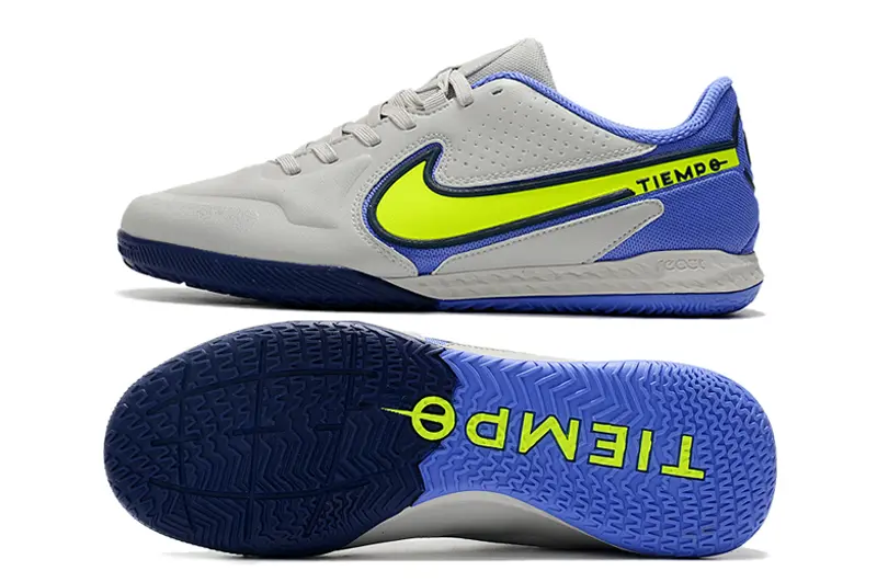 Nike Tiempo Legend 9 Pro IC - Gray/Vivid Green/Navy Blue