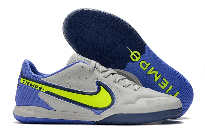 Nike Tiempo Legend 9 Pro IC - Gray/Vivid Green/Navy Blue