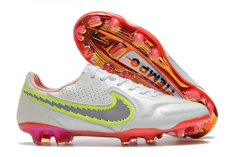 Nike Tiempo Legend 9 Elite FG - White/Neon Yellow/Coral Orange