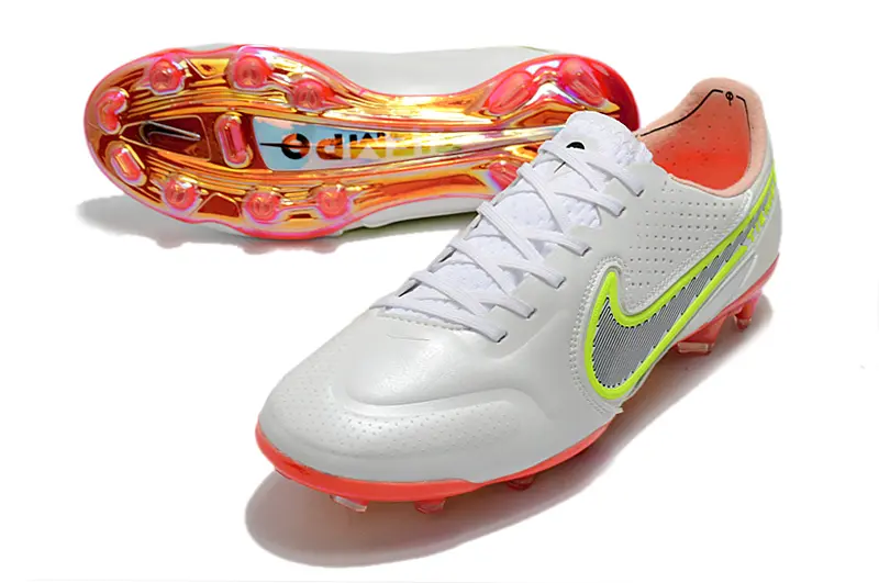 Nike Tiempo Legend 9 Elite FG - White/Neon Yellow/Coral Orange