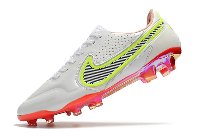 Nike Tiempo Legend 9 Elite FG - White/Neon Yellow/Coral Orange