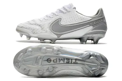 Nike Tiempo Legend 9 Elite FG - White/Silver Grey/Metallic Silver